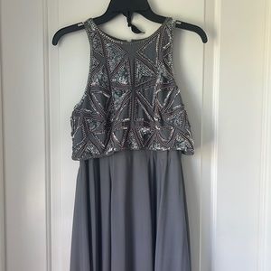 🚨F21 Sequin Crop & Flare Maxi Dress